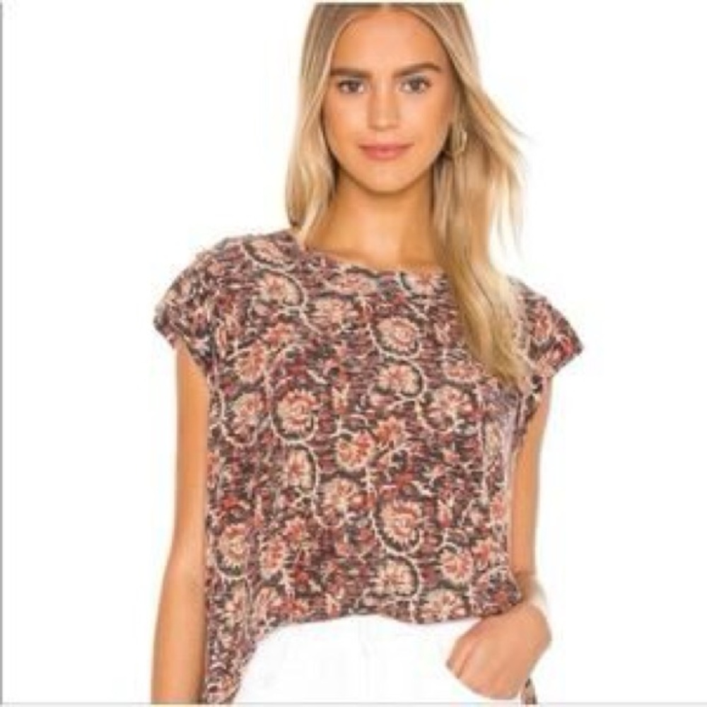 Free People High Tide Slub Jersey Modal Cotton Oversized Top SZ L
